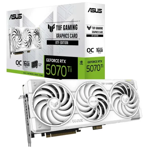 Asus TUF Gaming GeForce RTX 5070 Ti BTF 16GB OC White Edition, 16384 MB GDDR7, DLSS 4