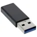 InLine Adattatore USB 3.2 Gen.2 - Spina USB-A a Presa USB-C, 10 Gb/s, Power Delivery 15W