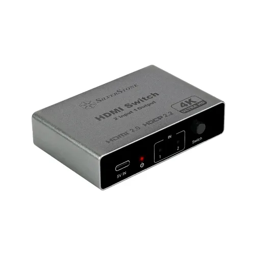 SilverStone SST-HSW21 - Switch HDMI 2.0 4K 2 Ingressi 1 Uscita con HDR10 e Dolby Vision