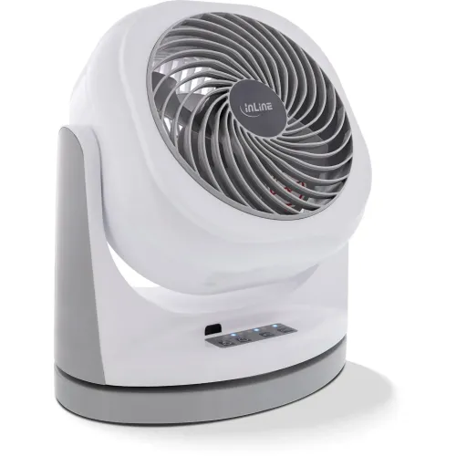 InLine SmartHome Ventilatore da Tavolo WLAN - Oscillante, Bianco/Grigio