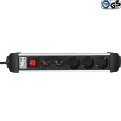 InLine Multipresa 3x Schuko con Interruttore, Alluminio, 1,5m - 3500W